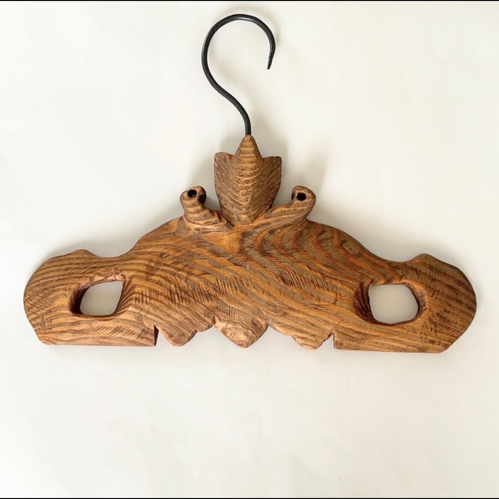 Hand Made Wood Hanger Tan Color NEW - Picture 2 of 6
